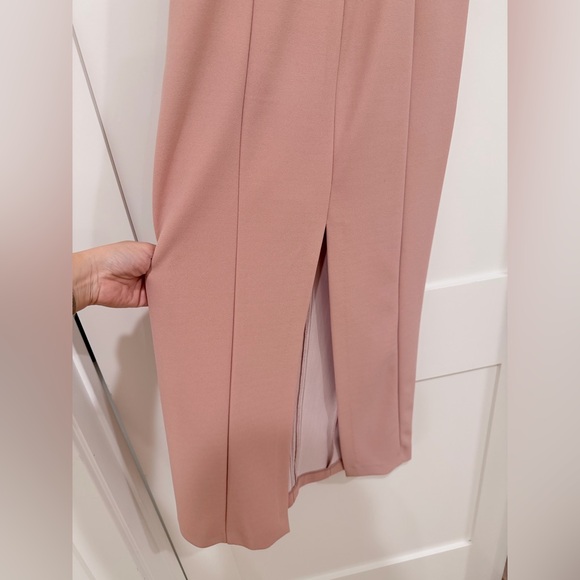 Zara bodycon midi Pink Off-Shoulder cap sleeve Dress - Picture 4 of 5
